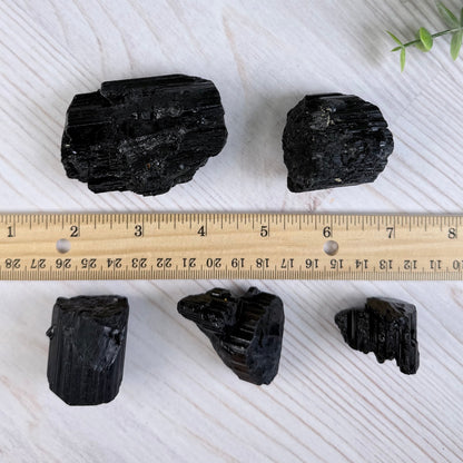 Raw Black Tourmaline Chunk - Choose Your Size - Natural Protection Stone