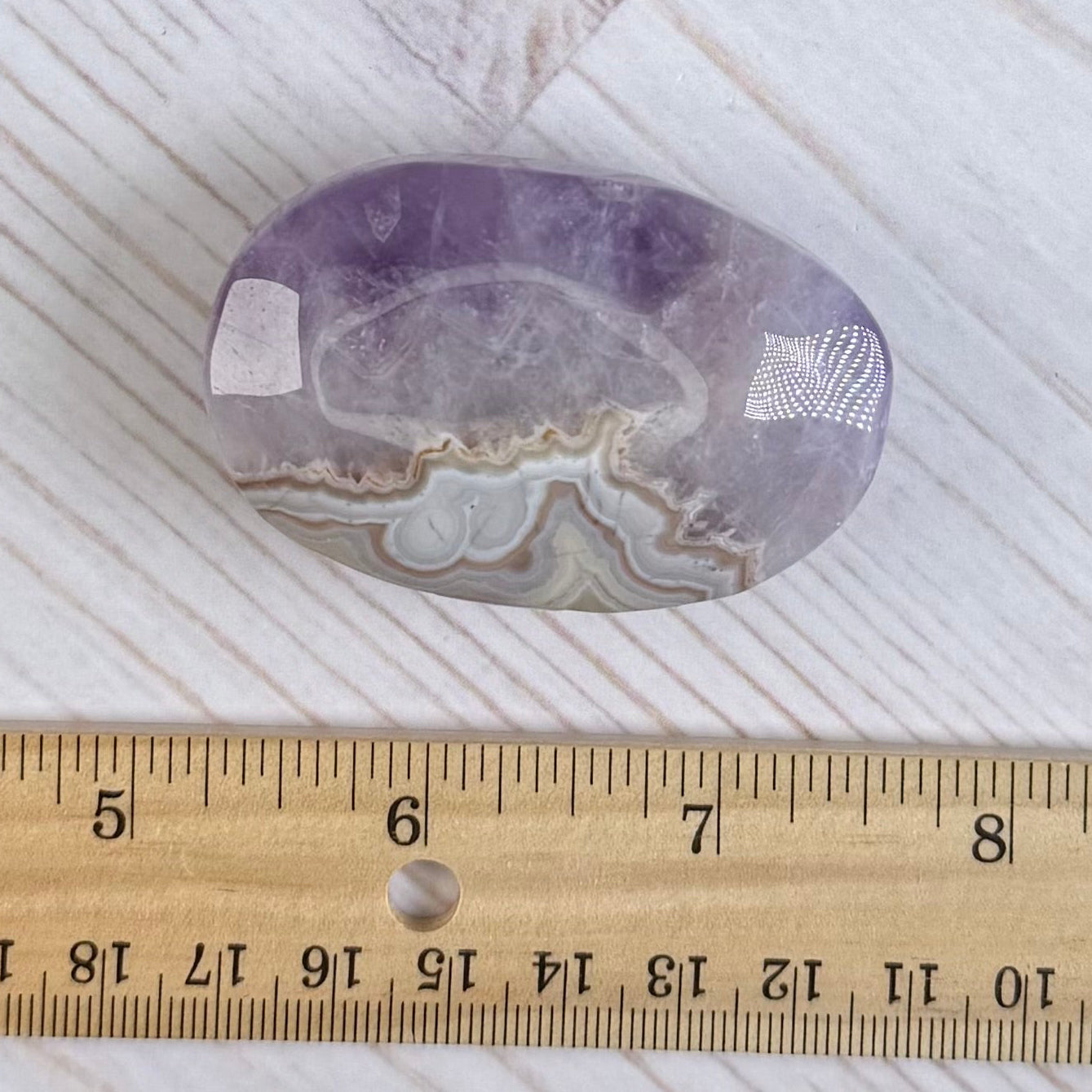 Crazy Lace Amethyst Palm Stone from Mexico | Option G