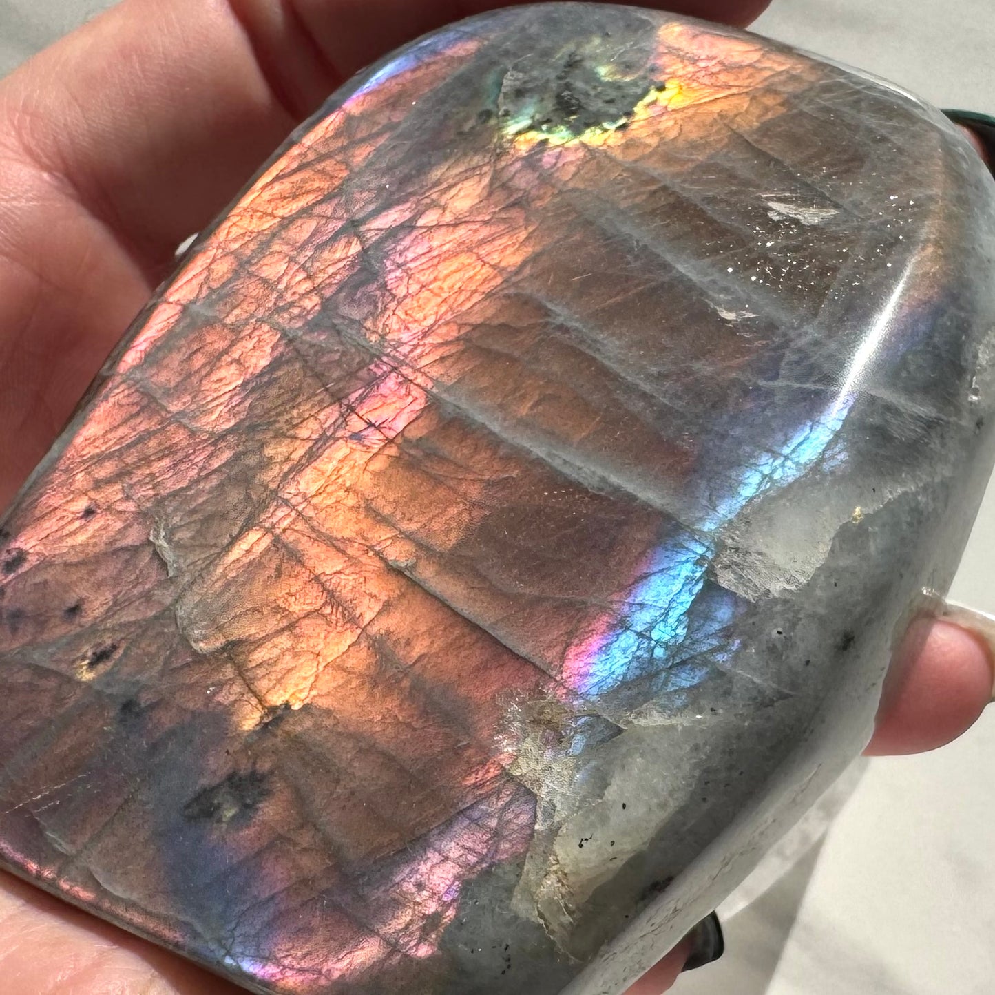 Gorgeous Sunset Flash Labradorite Freeform
