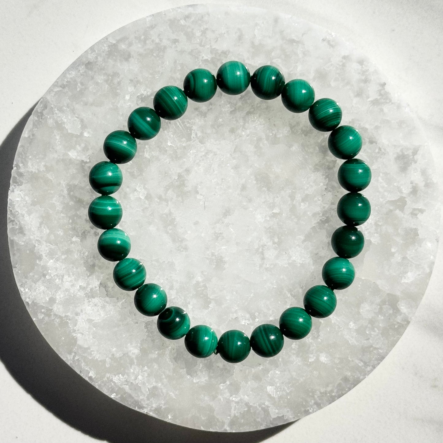 One (1) Malachite Bracelet (8mm Bead)