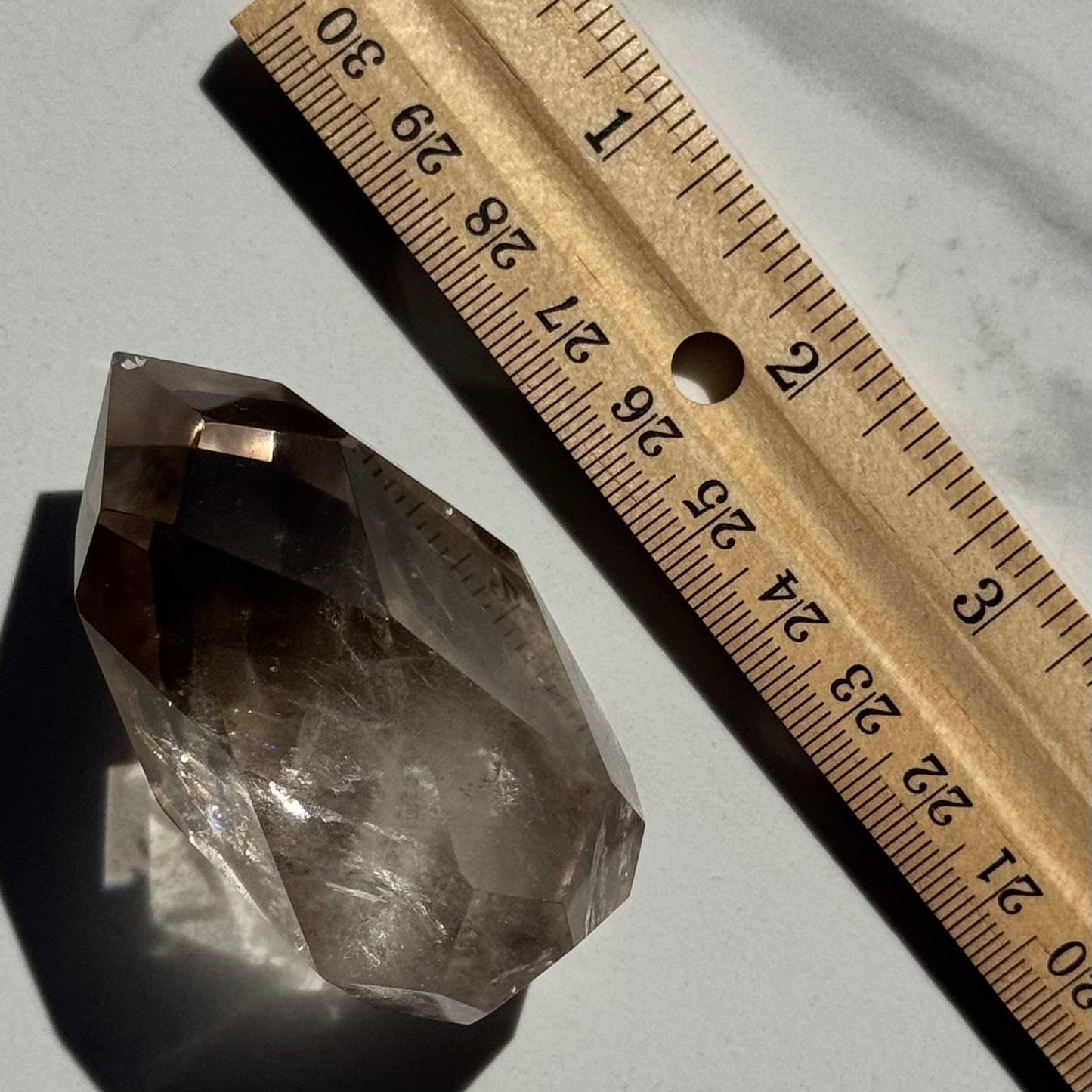 Smoky Quartz Faceted Teardrop Carving