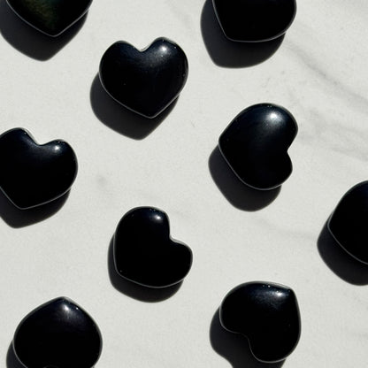 One (1) Mini Obsidian Heart Carving