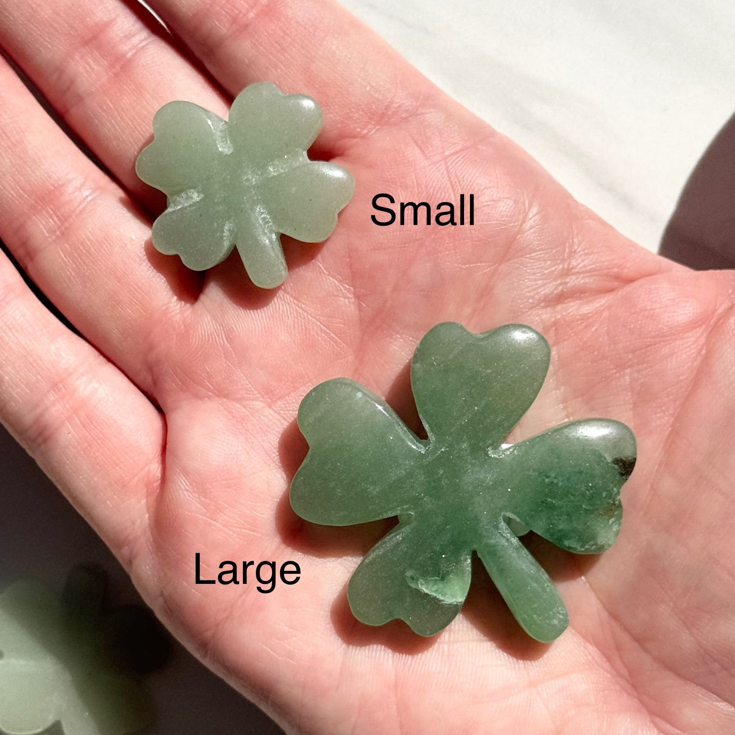 One (1) Green Aventurine Shamrock Carving