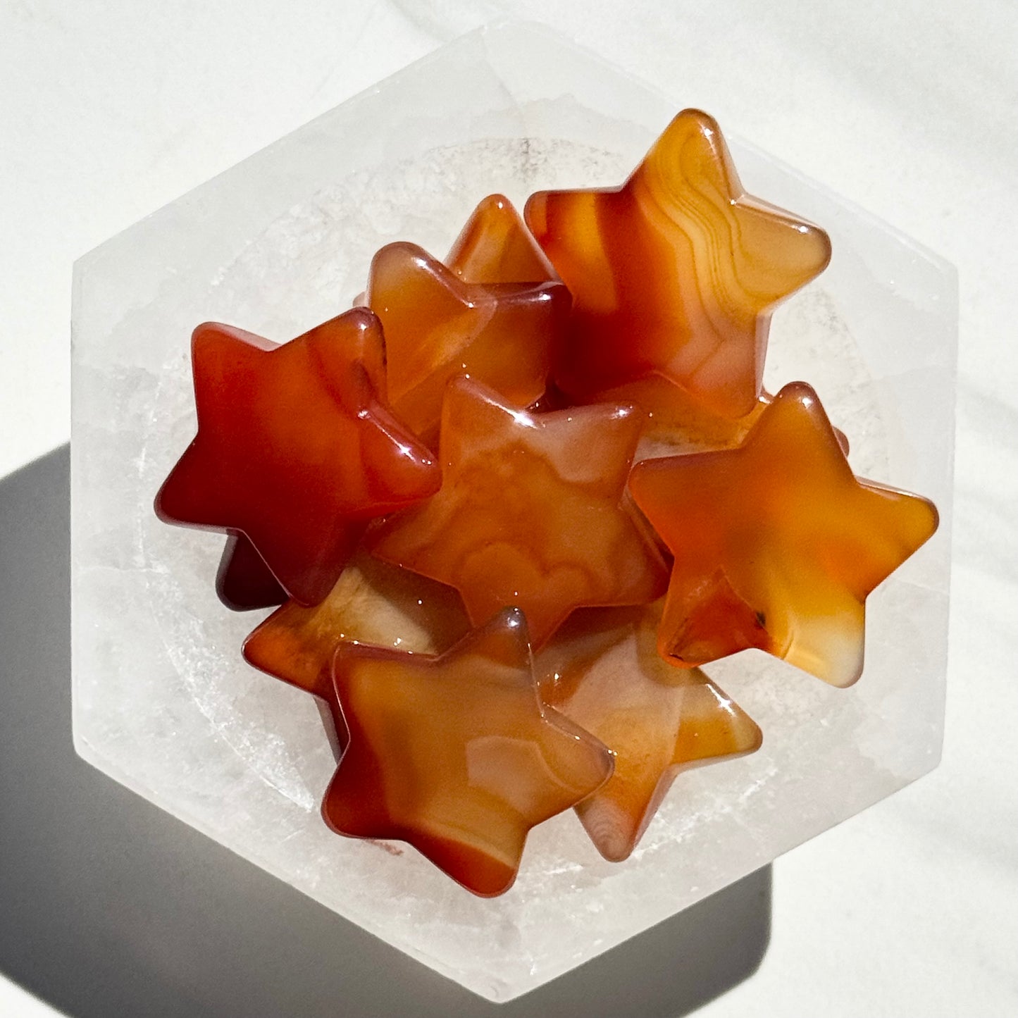 One (1) Mini Carnelian Star Carving