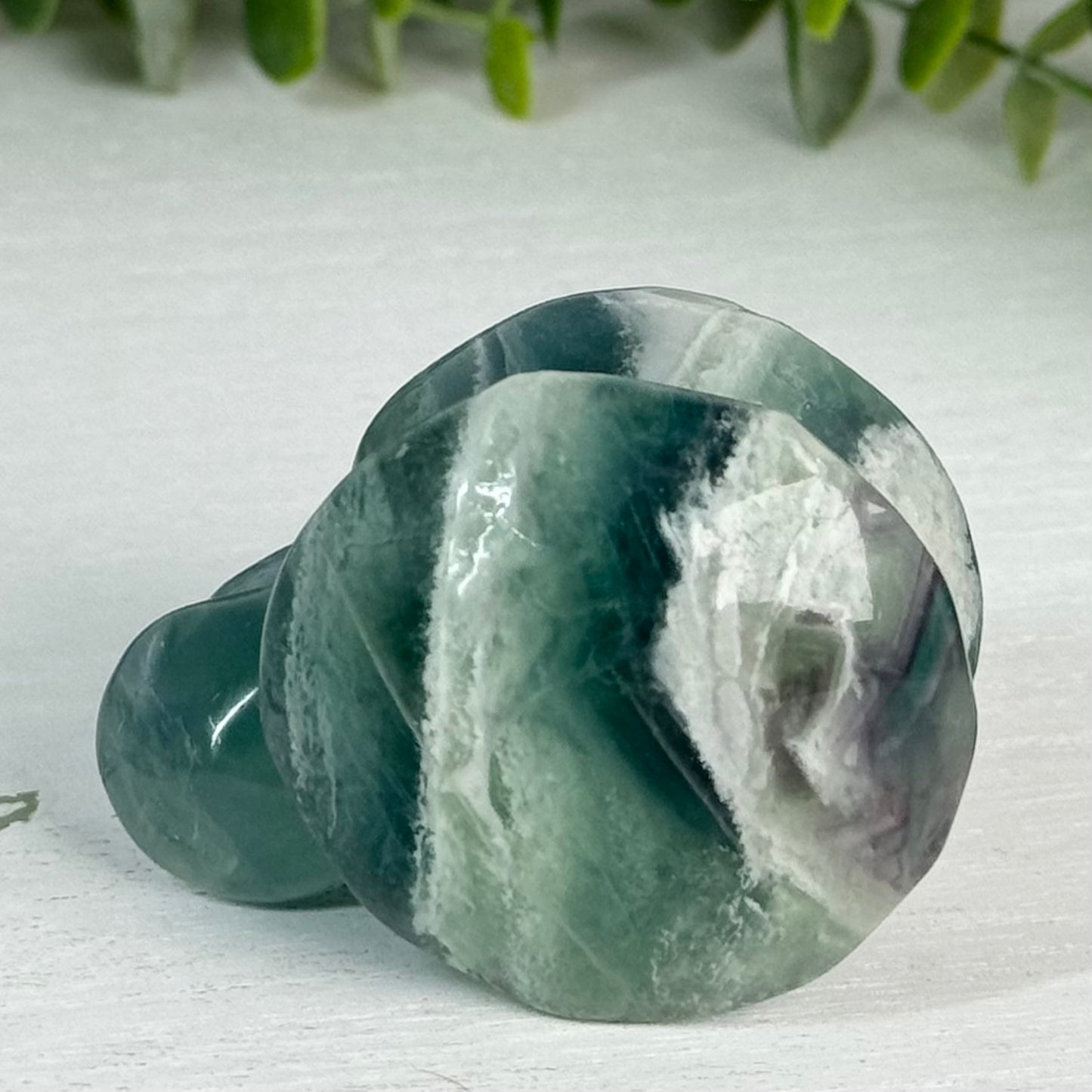 Fluorite Double Mushroom Carving E