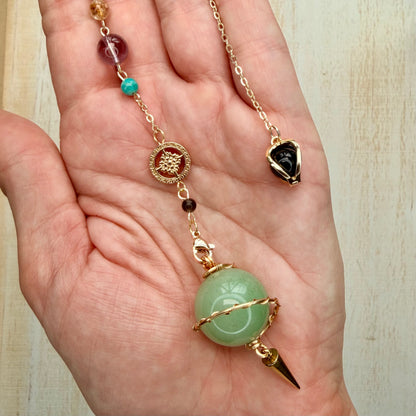 Wire-Wrapped Saturn Crystal Pendulum | Choose Your Stone