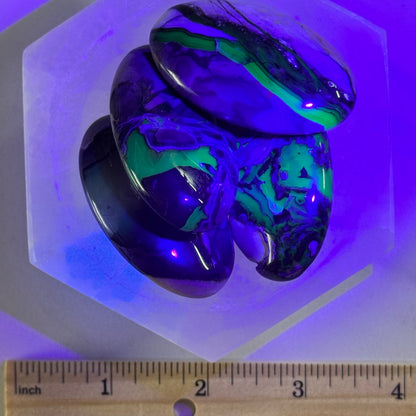 One (1) Volcanic Agate Palm Stone (UV Reactive)