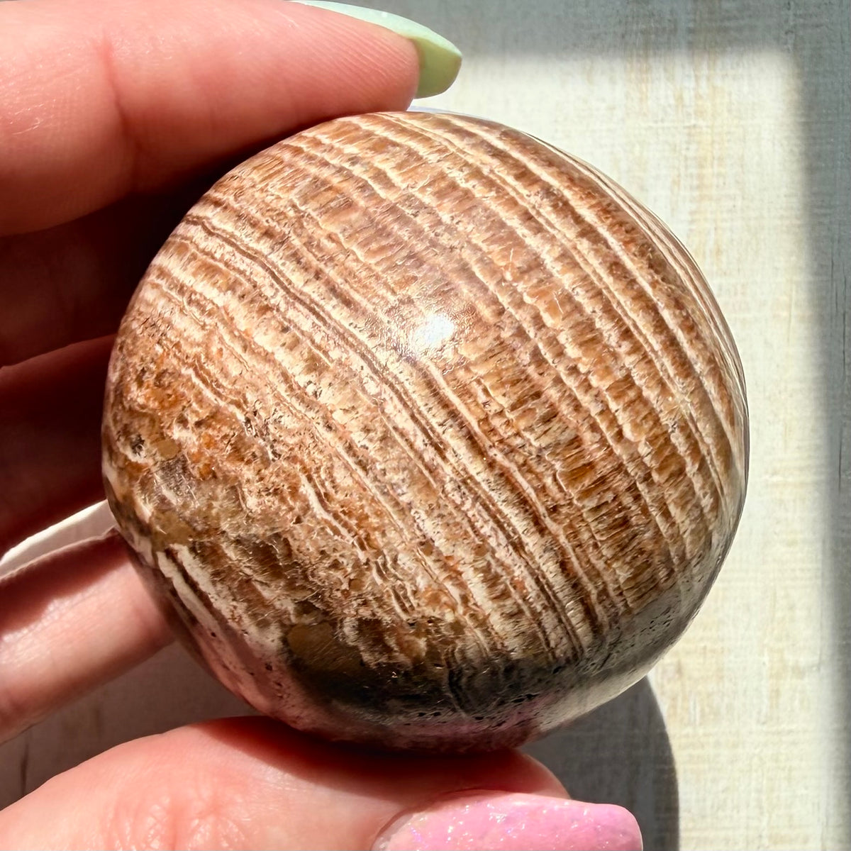 Aragonite Sphere - Brown | Natural Crystal Sphere | Option B