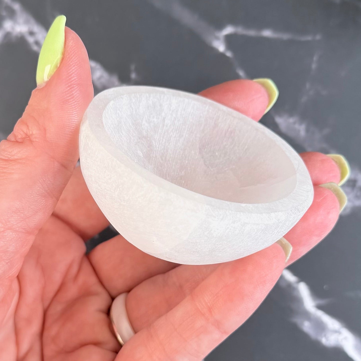 One (1) Selenite Bowl from Morocco - Various Shapes