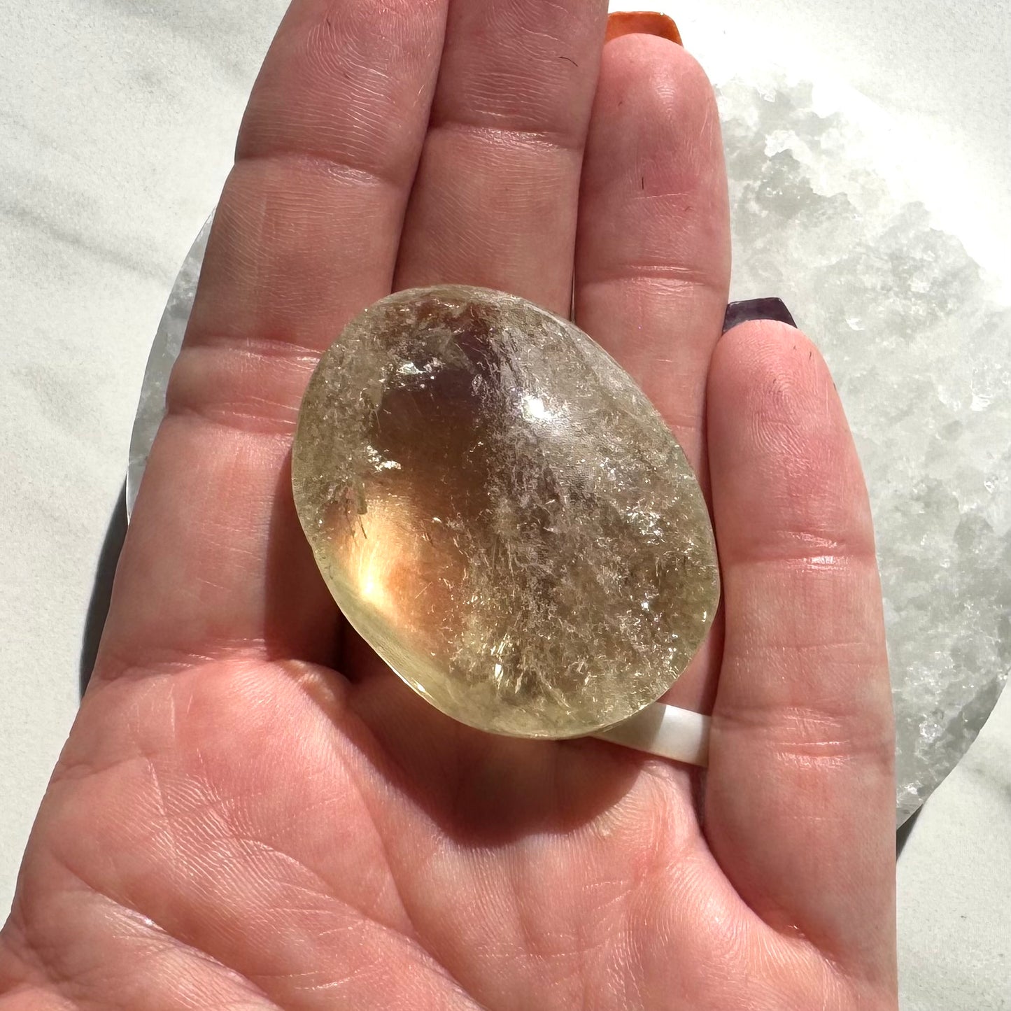 Beautiful High-Quality Citrine Palm Stone H
