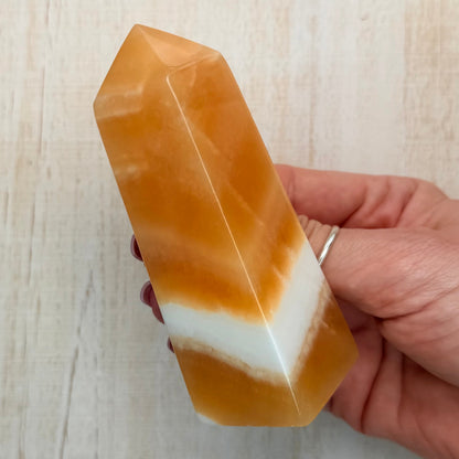 Orange Calcite Tower – Bright Crystal for Energy & Creativity