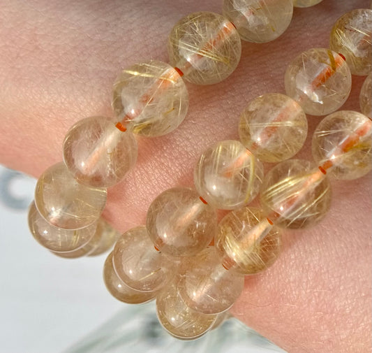 Golden Rutile Bracelets from Madagascar (8mm Bead)
