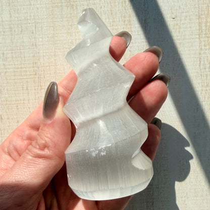 Selenite Spiral Tower | Satin Spar | Selenite Crystal