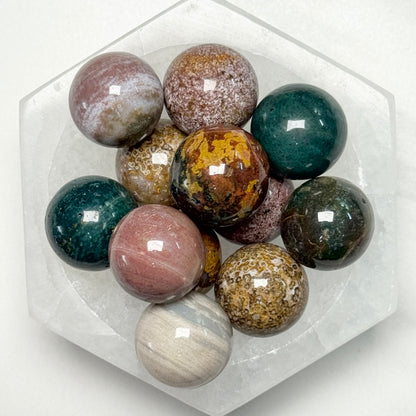 One (1) Beautiful Ocean Jasper Mini Sphere | Intuitive Select