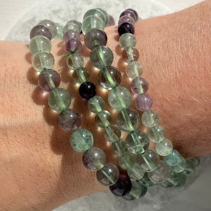 One (1) Fluorite Bracelet (8mm Bead)
