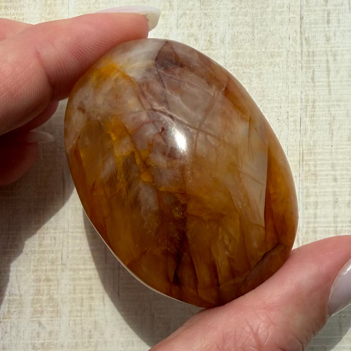 Golden Healer Quartz Palm Stone | Option B