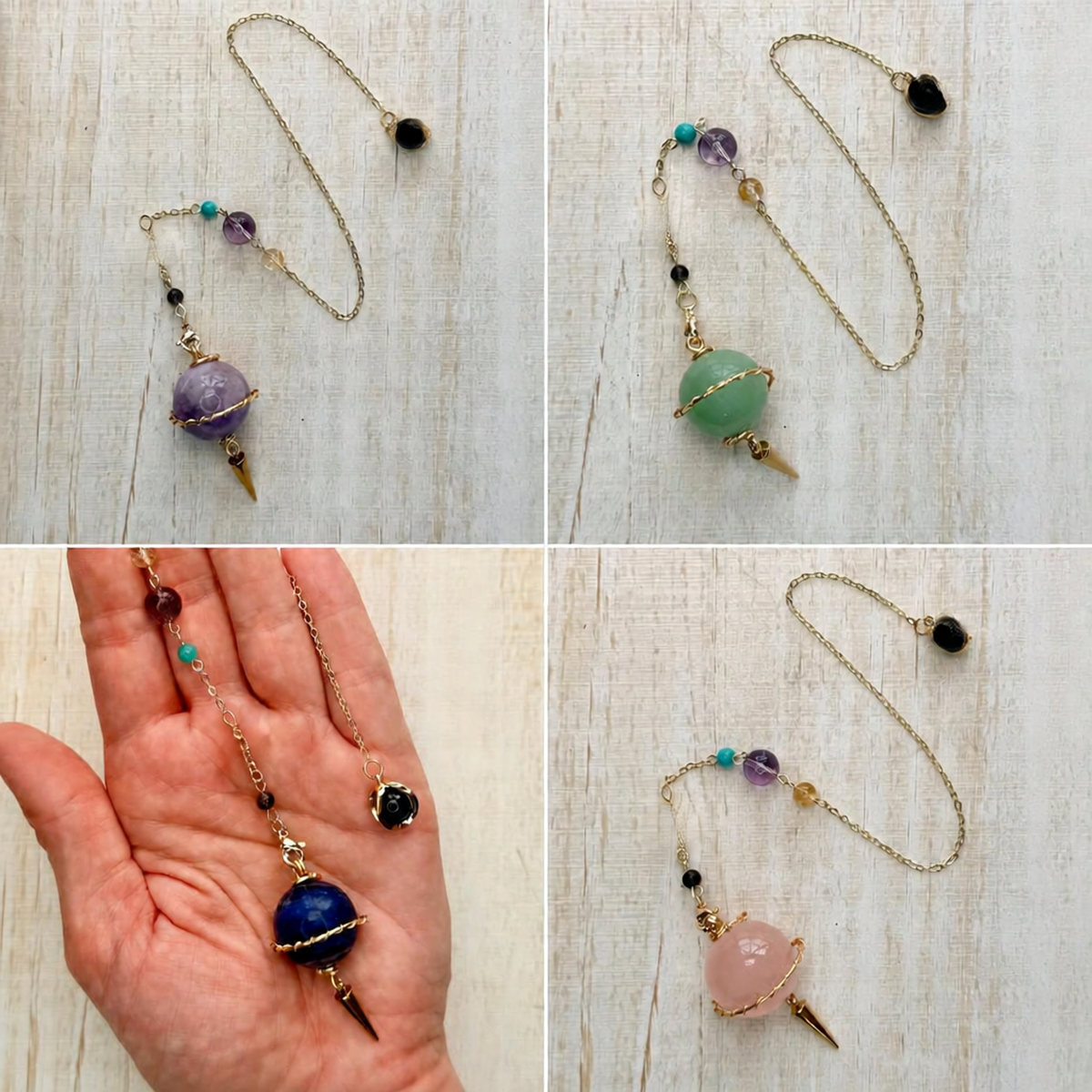 Wire-Wrapped Saturn Crystal Pendulum | Choose Your Stone