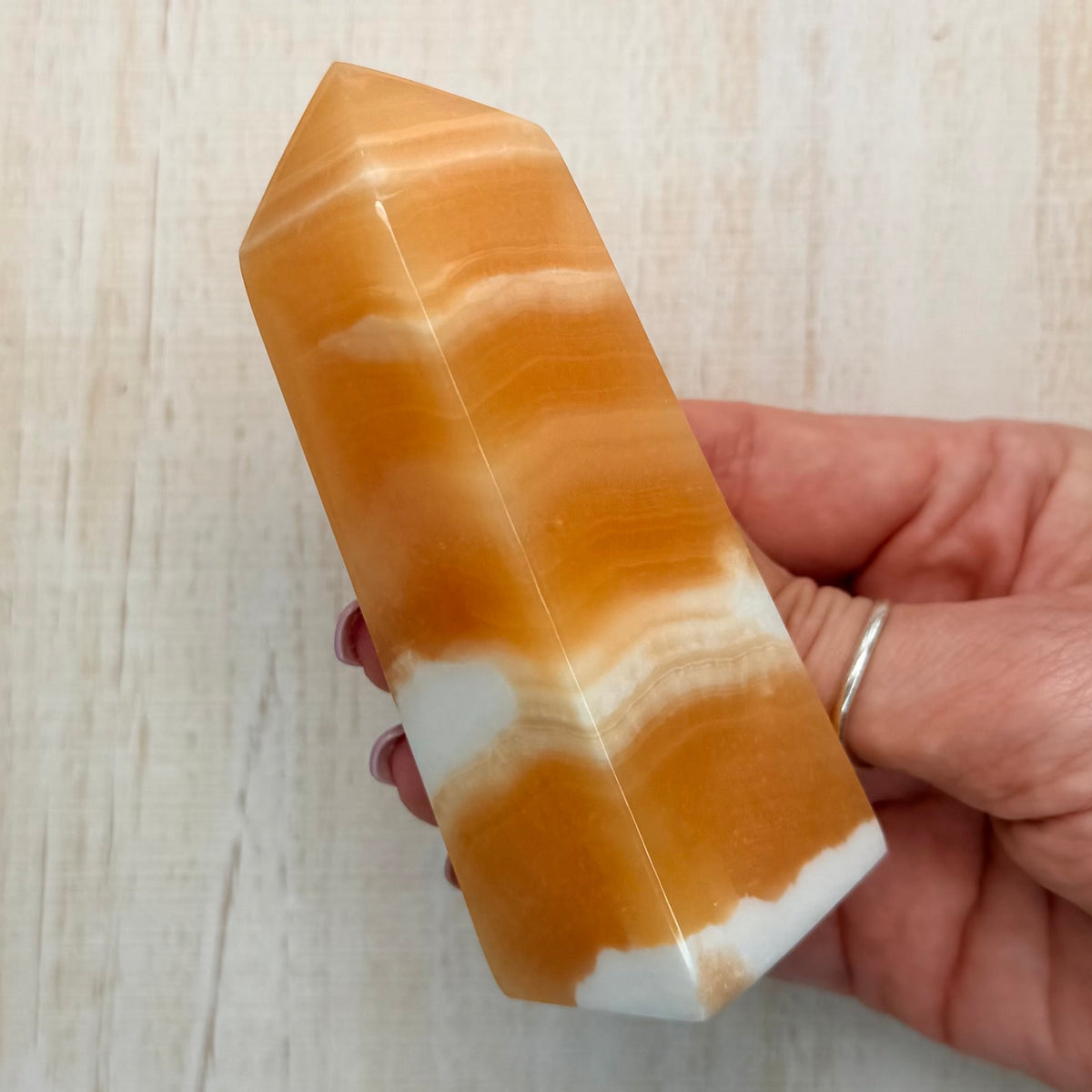 Orange Calcite Tower – Bright Crystal for Energy & Creativity