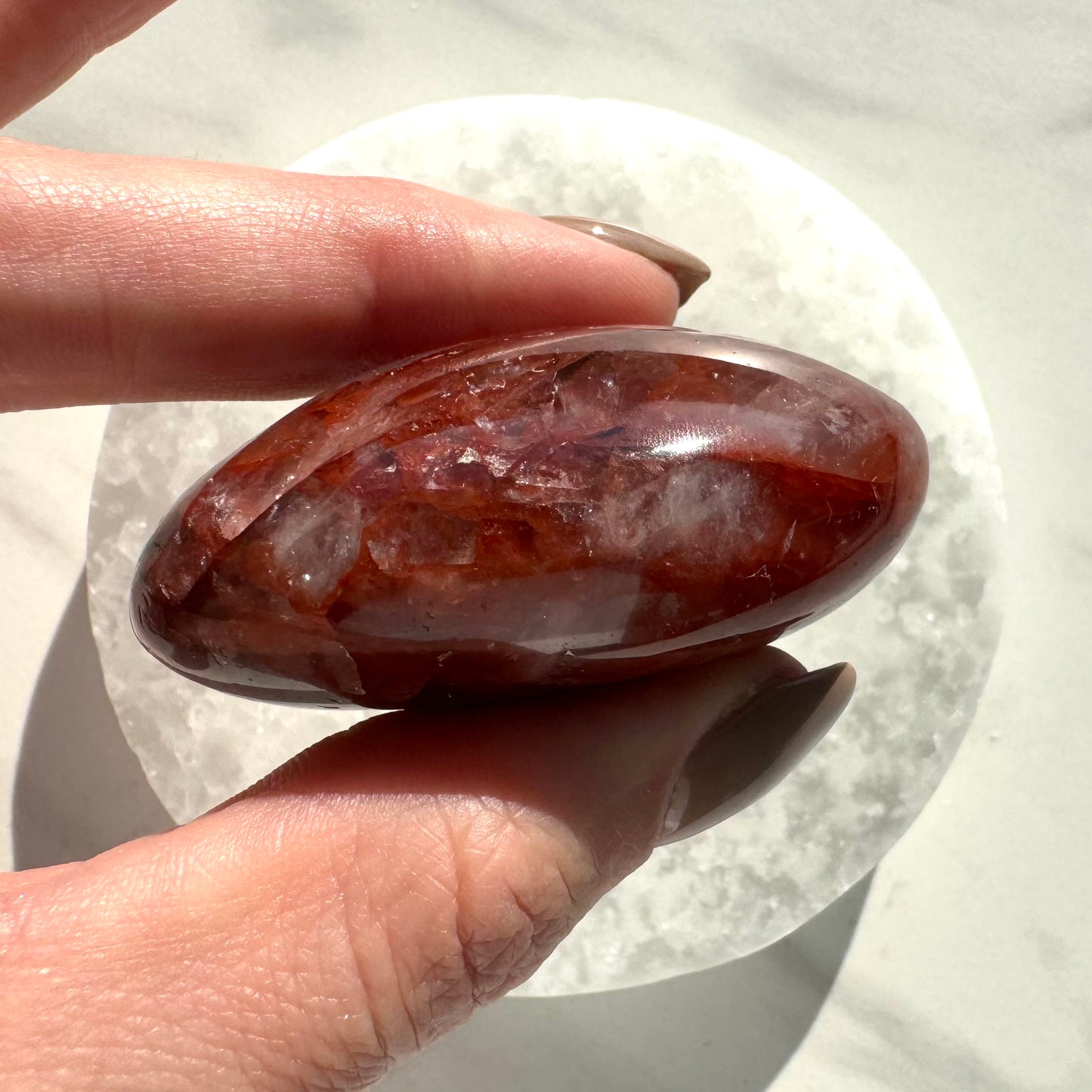 Fire Quartz Palm Stone D