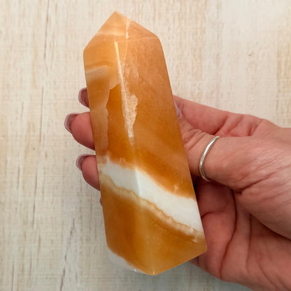 Orange Calcite Tower – Vibrant Crystal for Energy & Creativity