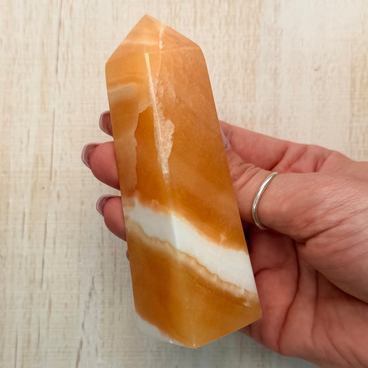 Orange Calcite Tower – Vibrant Crystal for Energy & Creativity