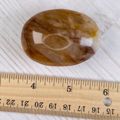 Golden Healer Quartz Palm Stone | Option B