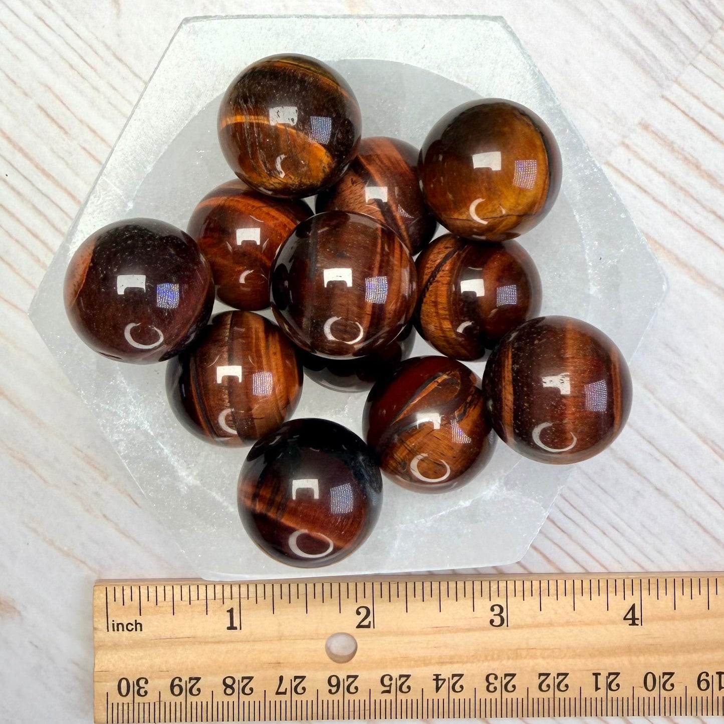 One (1) Red Tiger Eye Mini Sphere | Bull's Eye