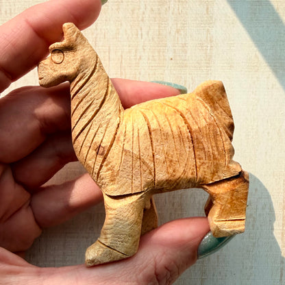 Palo Santo Alpaca Carving | Hand-Carved from Peru