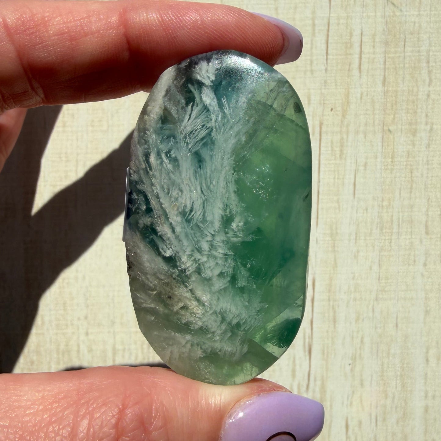 Snowflake Fluorite Palm Stone | Option B