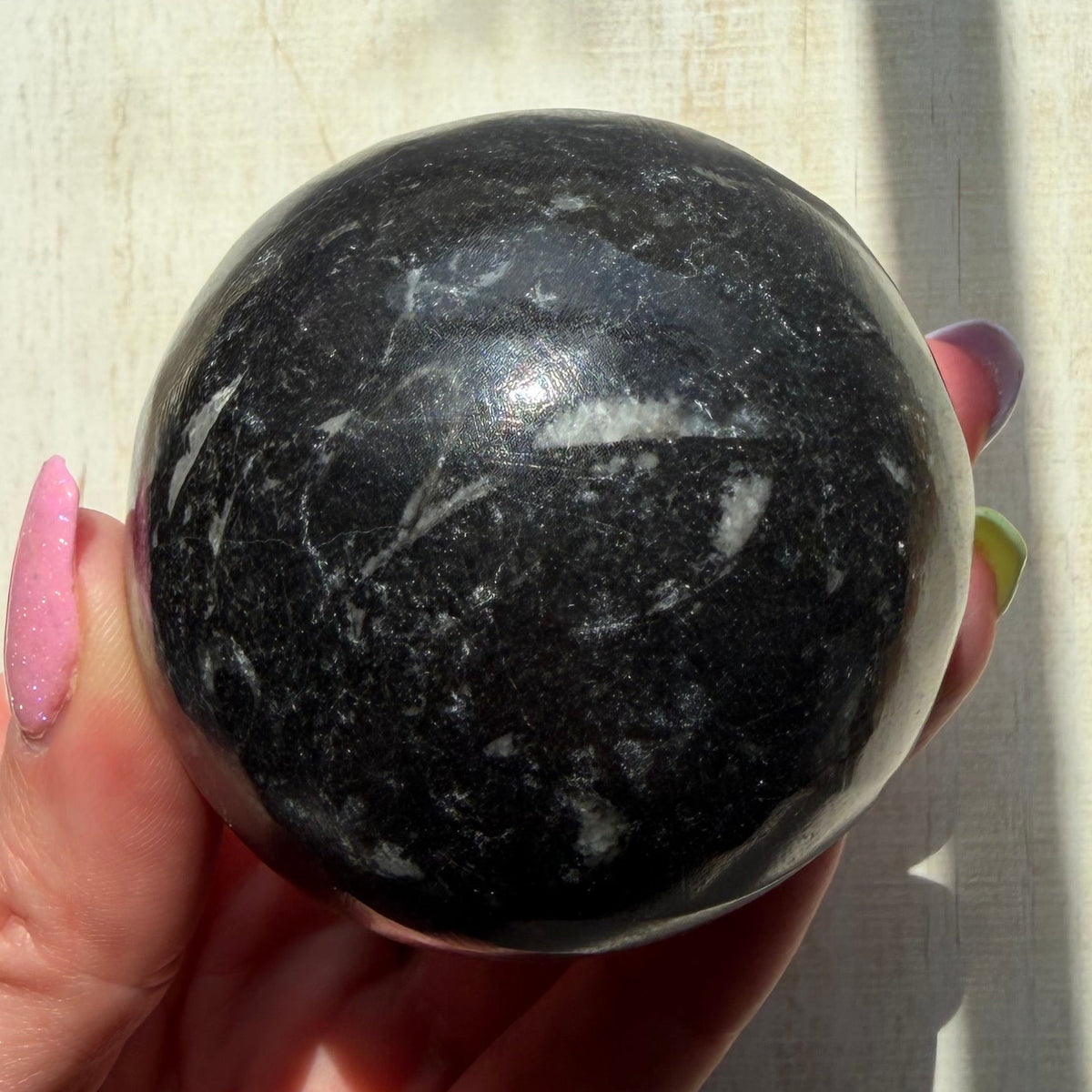 Orthoceras Nautiloid Fossil Sphere - Option B - Moroccan Cephalopod Matrix