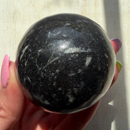 Orthoceras Nautiloid Fossil Sphere - Option B - Moroccan Cephalopod Matrix
