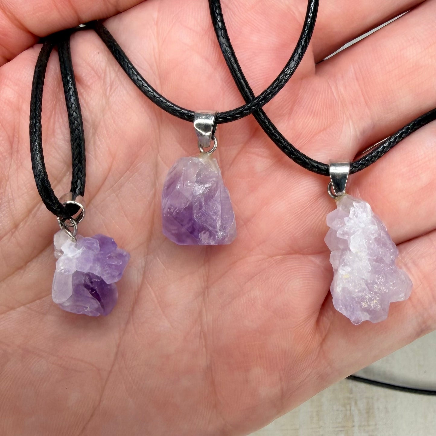Pick-Your-Own Raw Amethyst Crystal Pendant