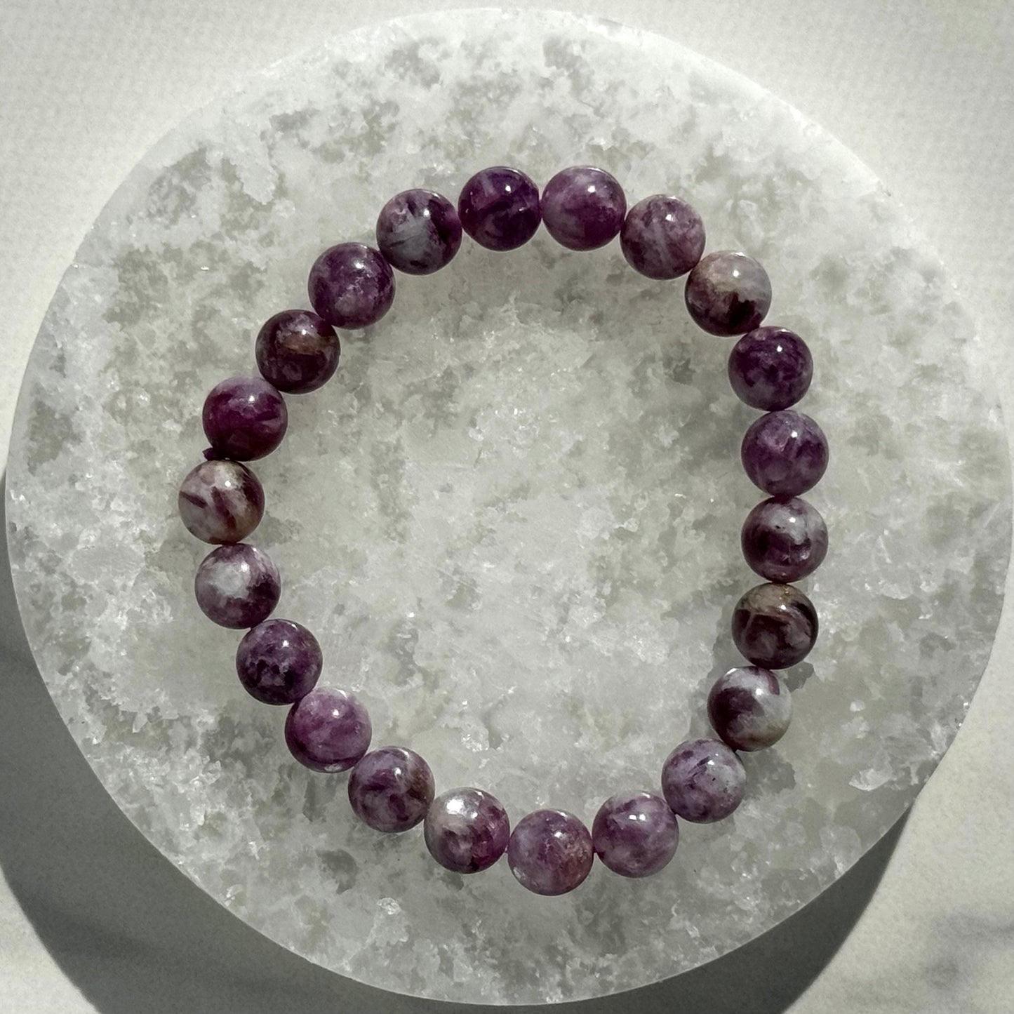 High Quality Lepidolite Bracelet (8mm Bead)