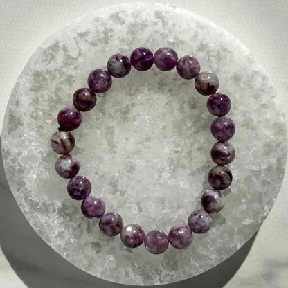 One (1) High Quality Lepidolite Bracelet (8mm Bead)