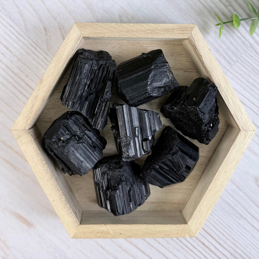 Raw Black Tourmaline Chunk - Choose Your Size - Natural Protection Stone