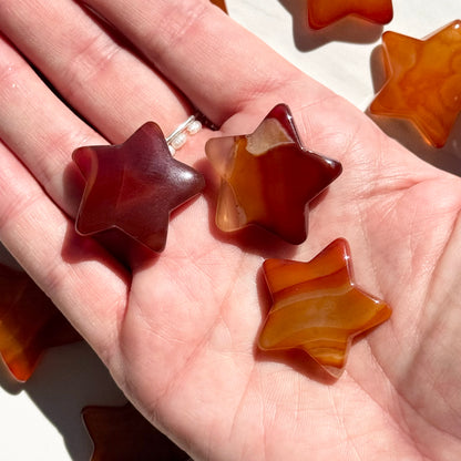 One (1) Mini Carnelian Star Carving