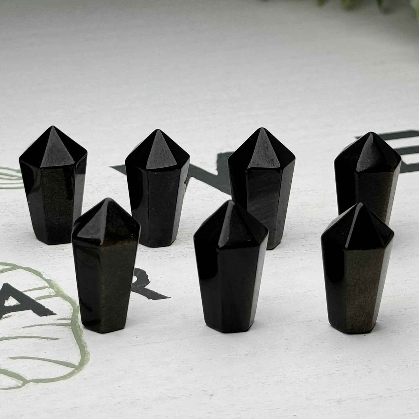 Mini Obsidian & Golden Sheen Obsidian Cupcake Towers
