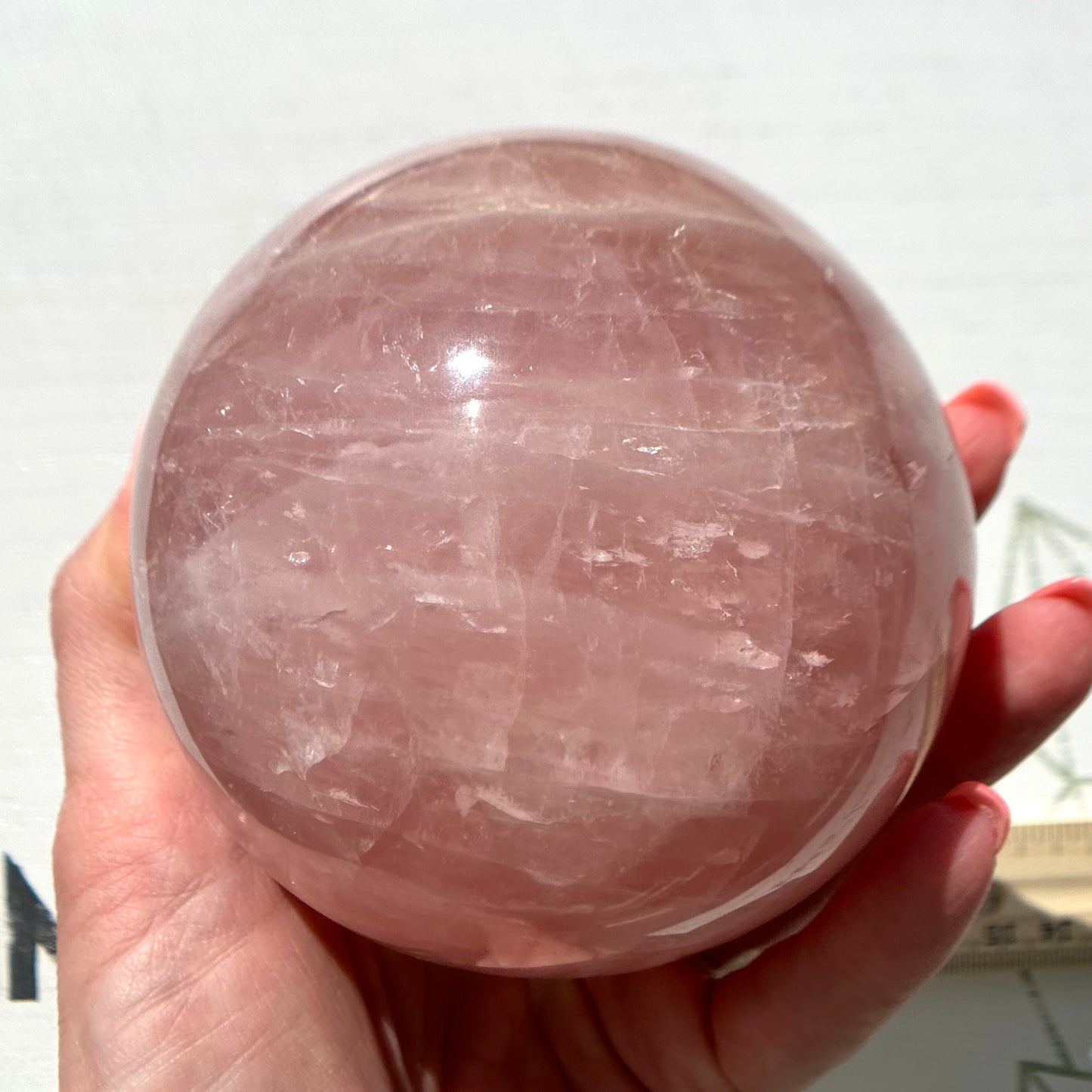 High Quality Rose Quartz Sphere with Asterism from Brazil