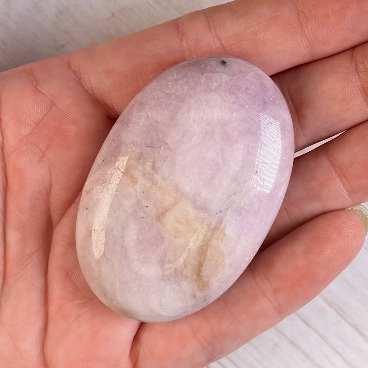 One (1) Lepidolite Palm Stone