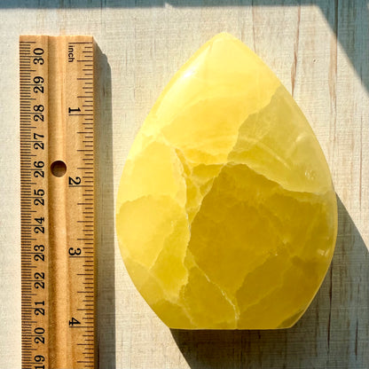 Lemon Calcite Flame | Hand-Selected Crystal Carving