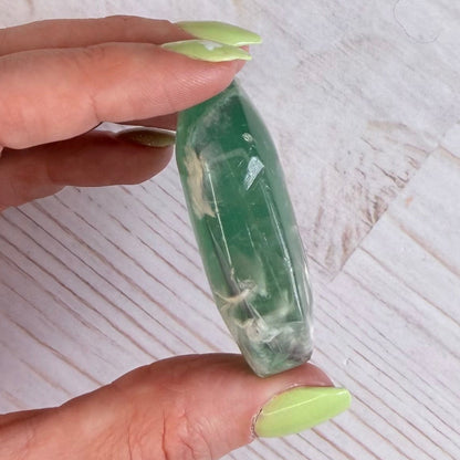 Snowflake Fluorite Palm Stone | Option F
