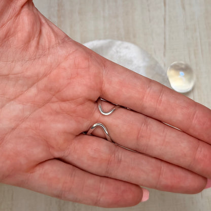 Beautiful Selenite Adjustable Silver Ring from Brazil