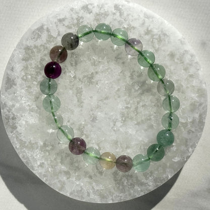 One (1) Fluorite Bracelet (8mm Bead)