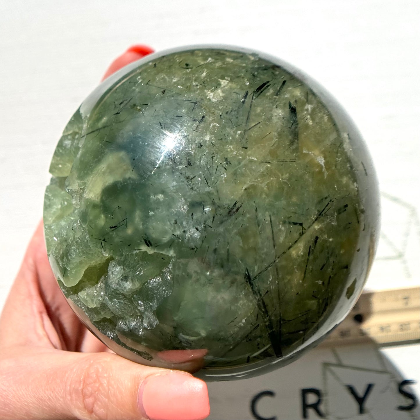 Prehnite with Epidote Sphere from South Africa