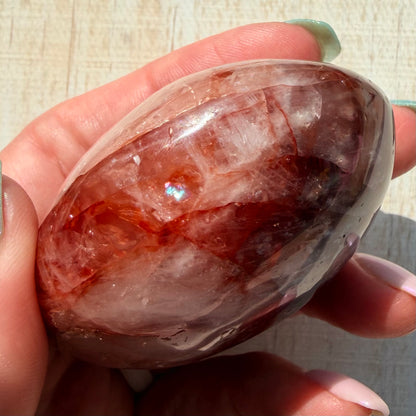 Fire Quartz Palm Stone | Hematoid Quartz | Option I