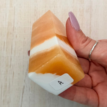 Orange Calcite Tower – Bright Crystal for Energy & Creativity