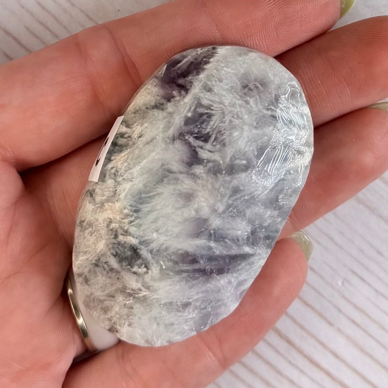Snowflake Fluorite Palm Stone | Option C