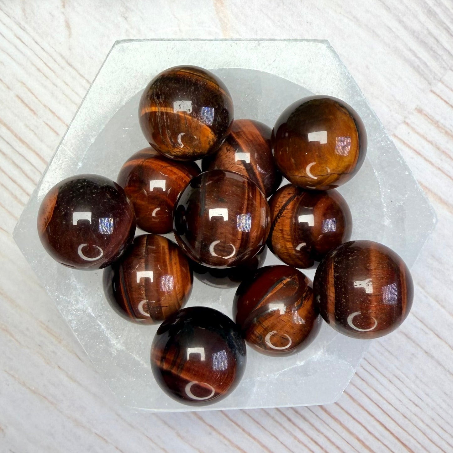 One (1) Red Tiger Eye Mini Sphere | Bull's Eye