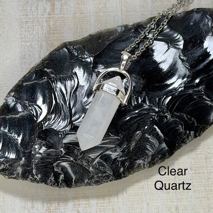 Natural Double Terminated Crystal Necklace - Multiple Stone Options