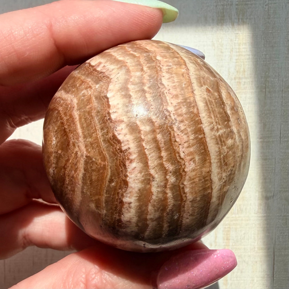 Aragonite Sphere - Brown | Natural Crystal Sphere | Option A
